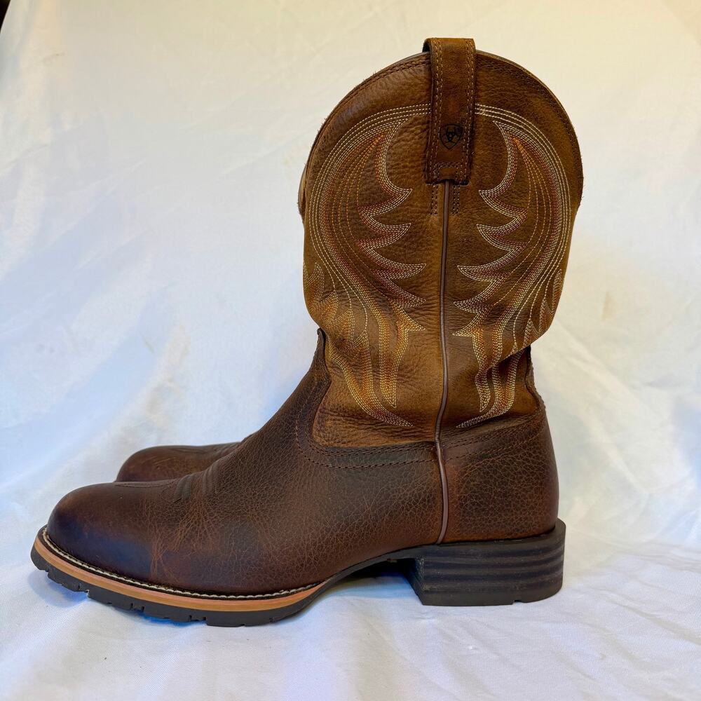 Ariat Hybrid Men's Rancher Waterproof Leather Western Work Boots Brown 12 EE